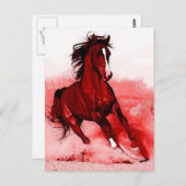 Running Horse Browny Red Artwork Briefkaart (Voorkant / Achterkant)