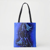 Running Horse Canvas tas Blue Moonlight Night (Voorkant)