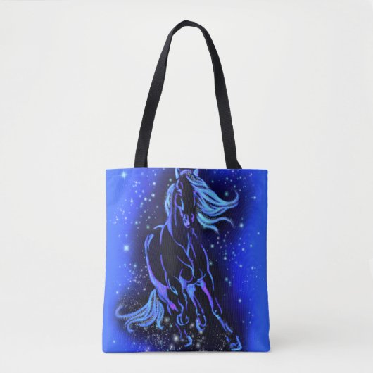 Running Horse Canvas tas Blue Moonlight Night (Voorkant)