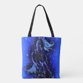Running Horse Canvas tas Blue Moonlight Night (Achterkant)