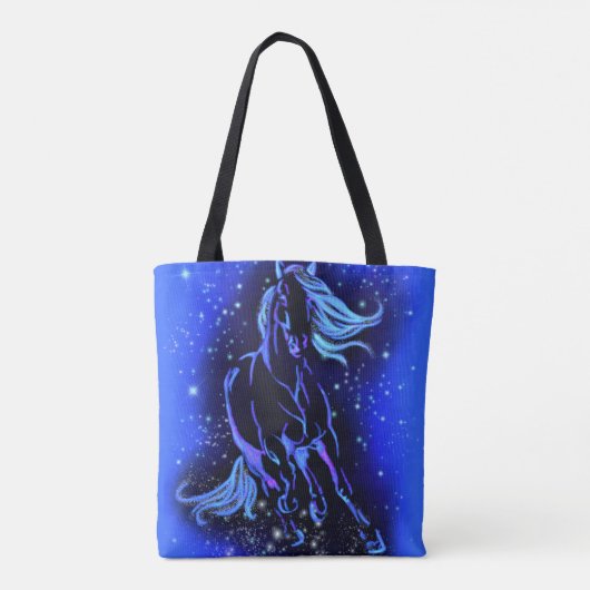 Running Horse Canvas tas Blue Moonlight Night (Achterkant)