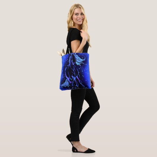 Running Horse Canvas tas Blue Moonlight Night (Op model)