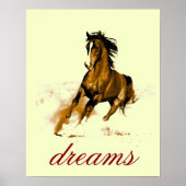 Running Horse Dreams Motivational Artwork Poster (Voorkant)