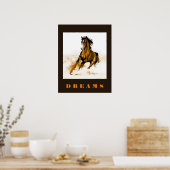 Running Horse Dreams Motivational Artwork Poster (Keuken)