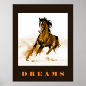 Running Horse Dreams Motivational Artwork Poster (Voorkant)