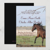 Running Horse Foto Bruiloft Uitnodigingen (Voorkant / Achterkant)