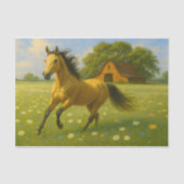Running Horse in Barnyard Pasture Decoupage Paper Tissuepapier (Voorkant)