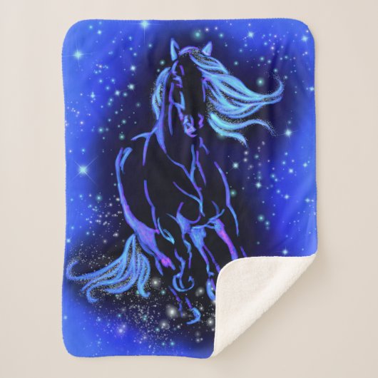 Running Horse Sherpa Blanket Deken (Voorkant)