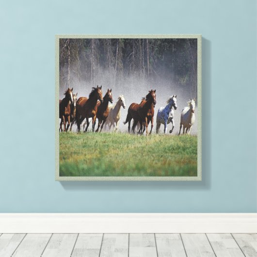 Running Horses Canvas kunst aan de muur (Insitu (Houten vloer))