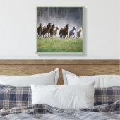 Running Horses Canvas kunst aan de muur (Insitu (Slaapkamer))