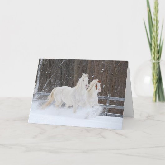 Running Horses Holiday Kaart (Voorkant)