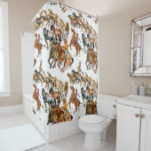 Running horses seamless pattern. American cowboy.  Douchegordijn (In situ)