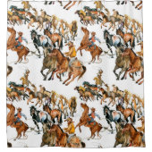 Running horses seamless pattern. American cowboy.  Douchegordijn (Voorkant)