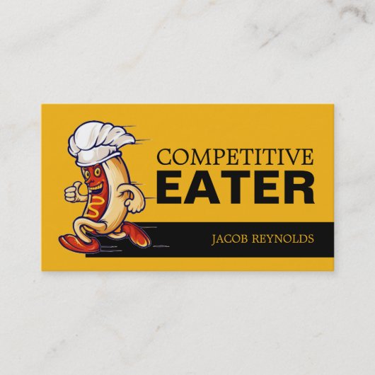 Running Hot Dog - Concurrerend/Snelheid Eater Visitekaartje (Voorkant)