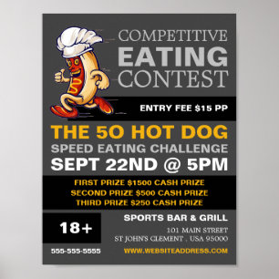 Running Hot Dog - een wedstrijd/snelheidswedstrijd Poster