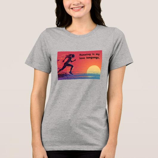 Running is my love language Tri-Blend shirt (Voorkant)
