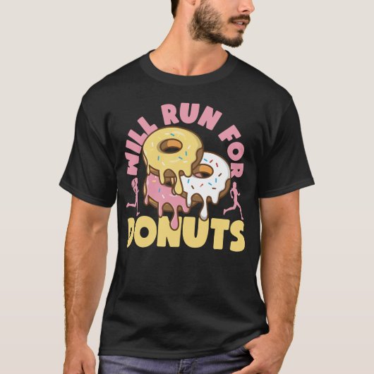 Running jogging zal lopen voor donuts donut t-shirt (Voorkant)