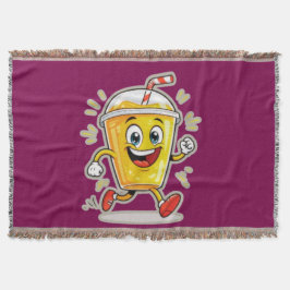 **Running Juice Cup Cartoon – Fun Street Drink Cha Deken