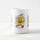 **Running Juice Cup Cartoon – Fun Street Drink Cha Koffiemok (Center)
