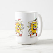 **Running Juice Cup Cartoon – Fun Street Drink Cha Koffiemok (Voorkant rechts)