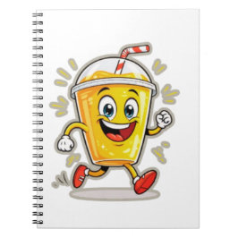**Running Juice Cup Cartoon – Fun Street Drink Cha Notitieboek