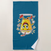 **Running Juice Cup Cartoon – Fun Street Drink Cha Strandlaken (Voorkant)