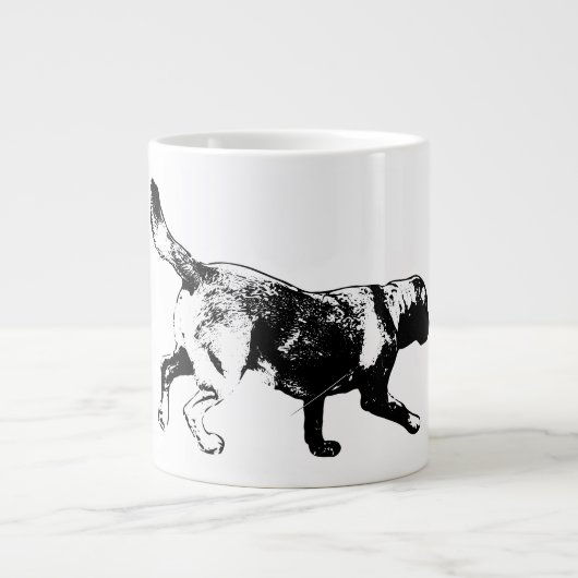 Running Labrador Retriever Inkt Art Mok (Voorkant)