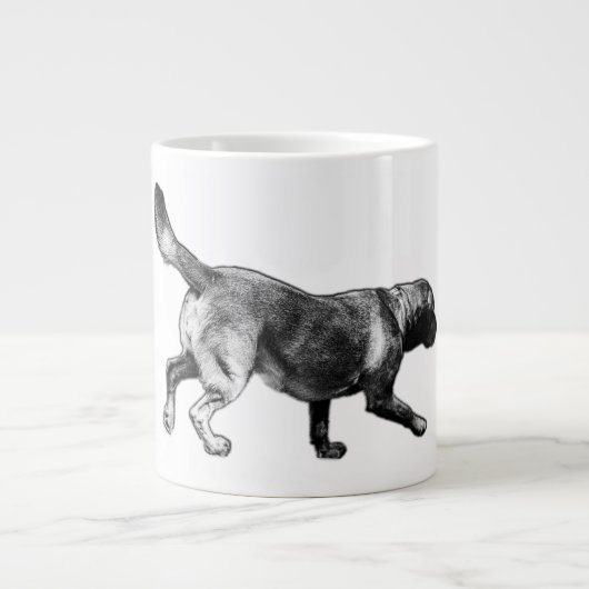Running Labrador Retriever Inkt Art Mok (Voorkant)