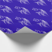 Running Lions Wrapping Papier Uw Kleuren - Blauw (Hoek)