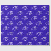 Running Lions Wrapping Papier Uw Kleuren - Blauw (Vlak)