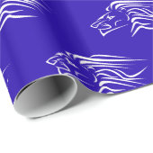 Running Lions Wrapping Papier Uw Kleuren - Blauw (Rol Hoek)
