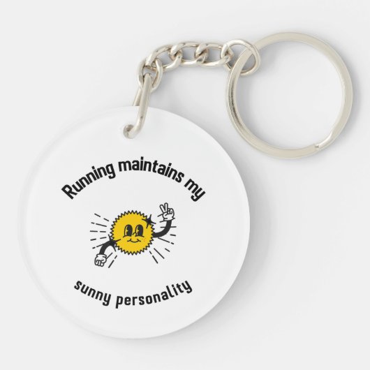 Running maintains my sunny personality sleutelhanger (Achterkant)
