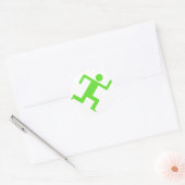 Running Man groen Ronde Sticker (Envelop)