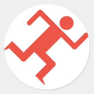 Running Man Red Ronde Sticker