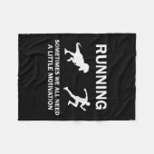 Running Motivation Raptor Chase Funny Dinosaur  Fleece Deken (Voorkant (Horizontaal))