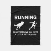 Running Motivation Raptor Chase Funny Dinosaur  Fleece Deken (Voorkant)