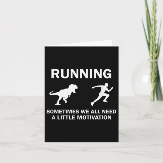Running Motivation Raptor Chase Funny Dinosaur  Kaart (Voorkant)