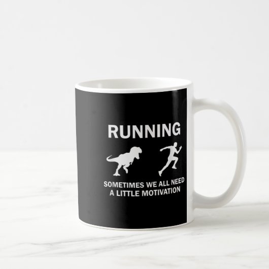 Running Motivation Raptor Chase Funny Dinosaur Koffiemok (Rechts)