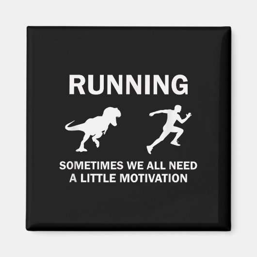 Running Motivation Raptor Chase Funny Dinosaur  Magneet (Voorkant)