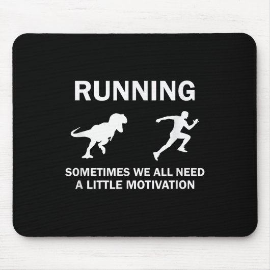 Running Motivation Raptor Chase Funny Dinosaur  Muismat (Voorkant)