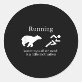Running. Motivation  Ronde Sticker (Voorkant)