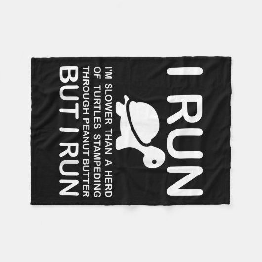 Running Motivation Turtle  Fleece Deken (Voorkant (Horizontaal))