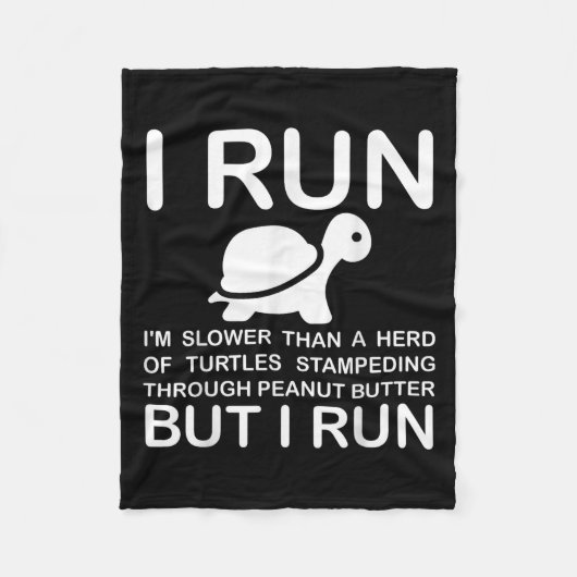Running Motivation Turtle Fleece Deken (Voorkant)