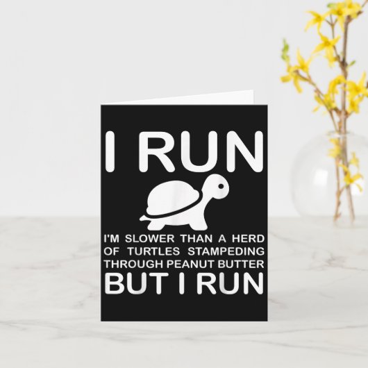 Running Motivation Turtle  Kaart (Gele Bloem)