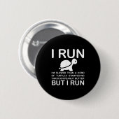 Running Motivation Turtle  Ronde Button 5,7 Cm (Voorkant /achterkant)