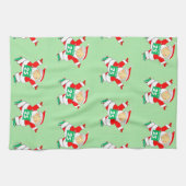 Running Mrs. Claus Racer Christmas Theedoek (Horizontaal)
