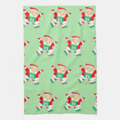 Running Mrs. Claus Racer Christmas Theedoek (Verticaal)