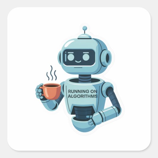 Running on Algorithms Funny Tech Sticker (Voorkant)