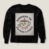 Running on Caffeine & Chaos Funny Coffee Sticker (Voorkant)
