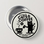 Running on Cats and Coffee Ronde Button 7,6 Cm (Voorkant /achterkant)